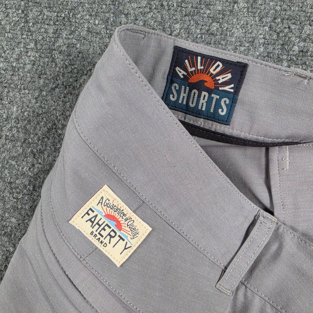 Faherty All Day Shorts Mens 36 Gray Hybrid Stretch Recycled MSC0012